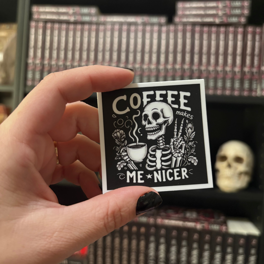 Vinyl Sicker: Coffee Makes Me Nicer