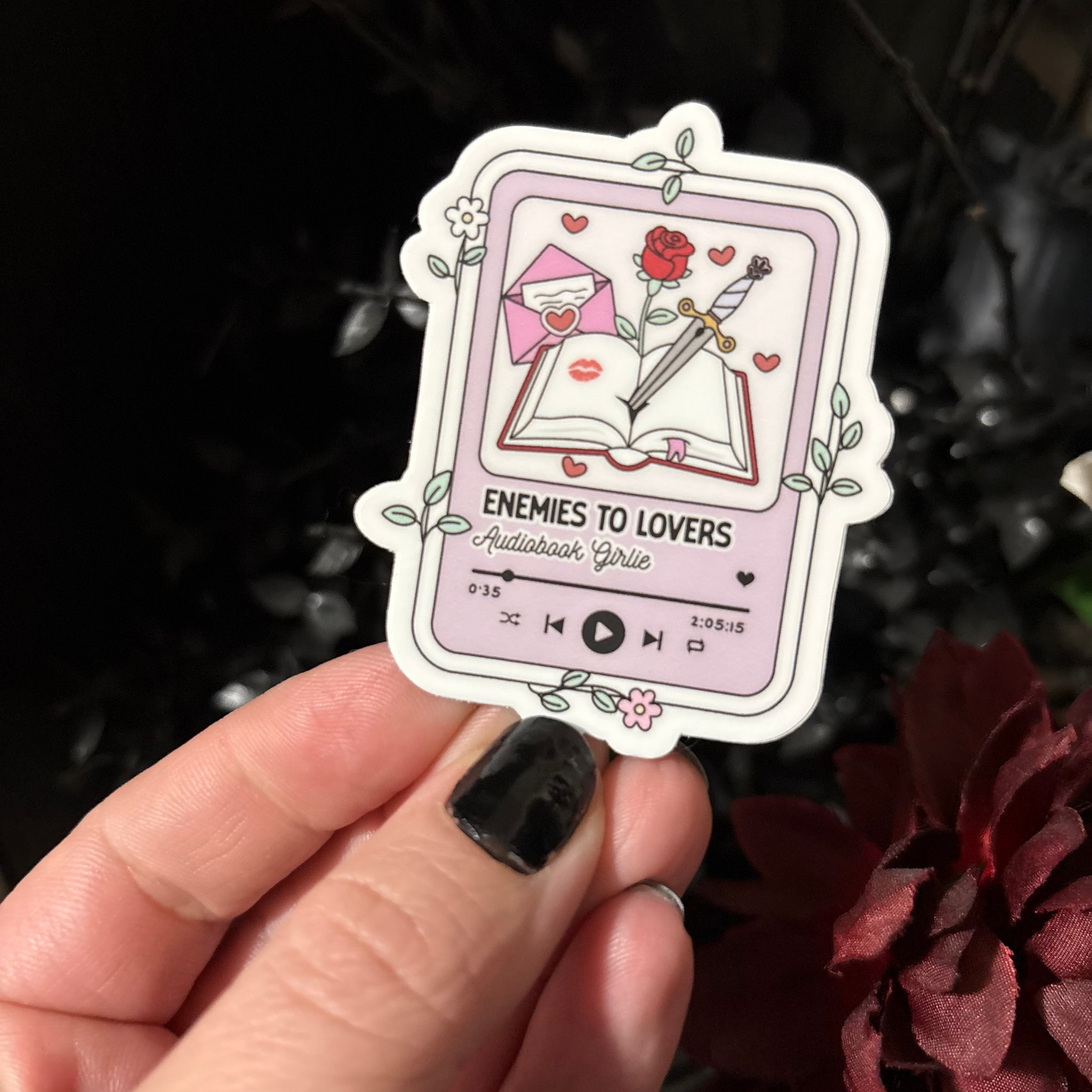 Vinyl Sticker: Enemies to Lovers Audiobook Girlie