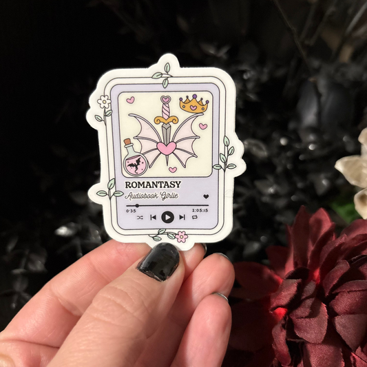 Vinyl Sticker: Romantasy Audiobook Girlie