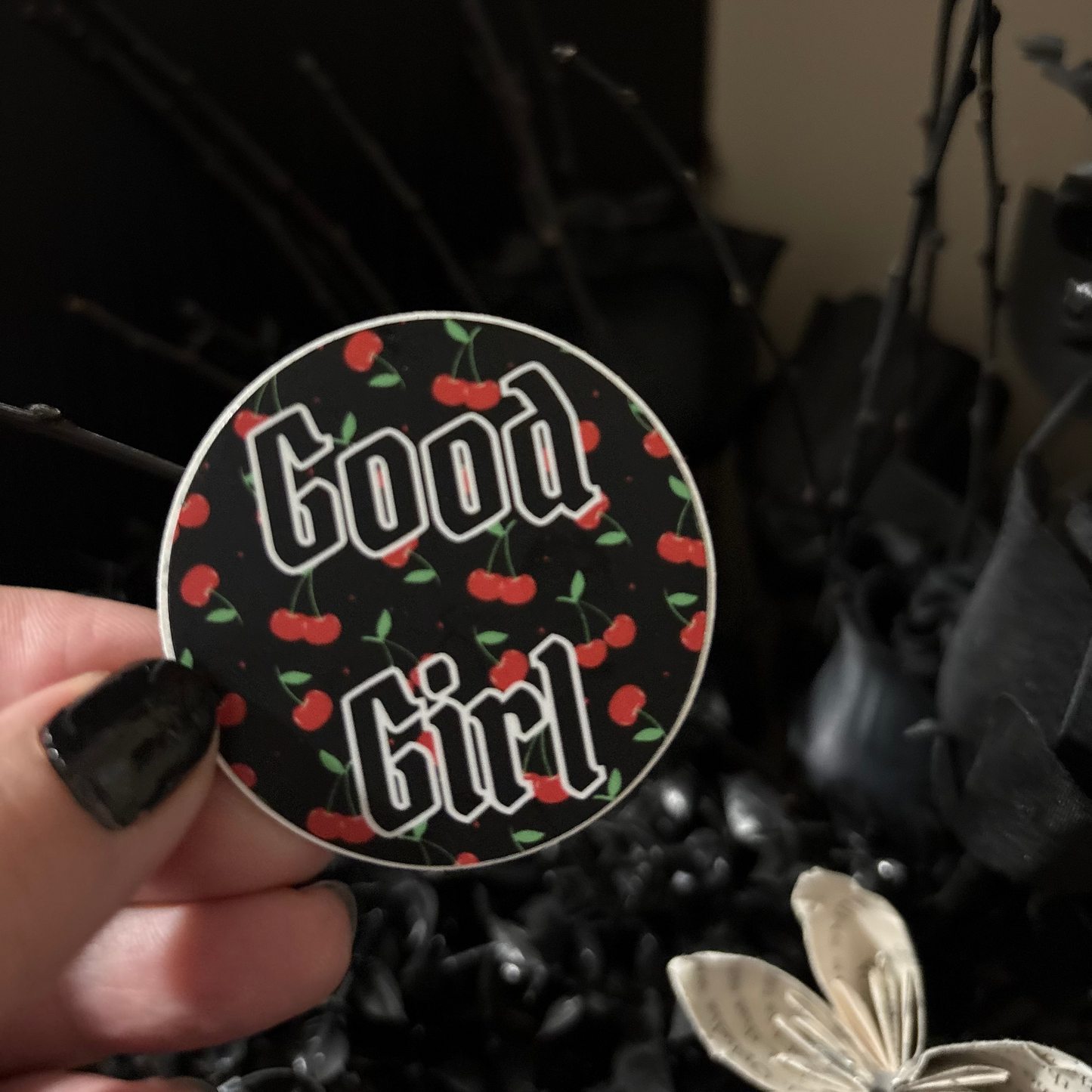 Vinyl Sticker: Good Girl Cherry