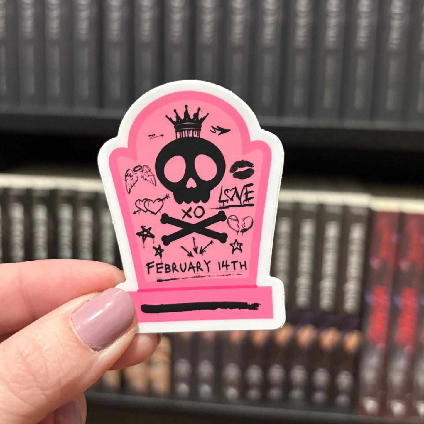 Vinyl Sticker: Pink Valentine Tombstone